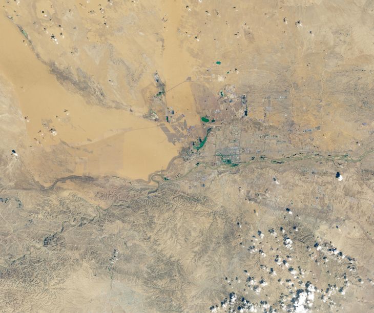 Tengger Desert Solar Park. Fot. NASA